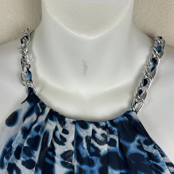 Cache Y2K Maxi Dress Size 2 Animal Print Chain Straps Boho Fairygoth‎ Flowy - Picture 3 of 6